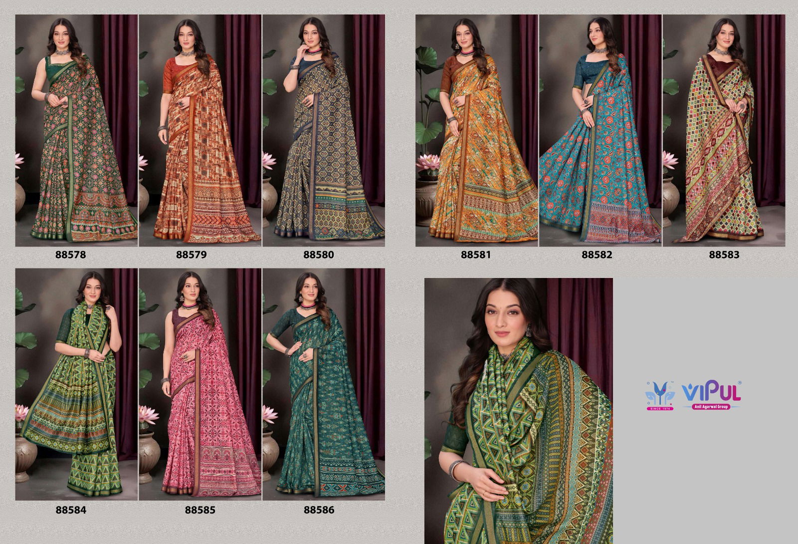 Amrapali Vol 2 By Vipul Cotton Daily Wear Saree Exporters In India